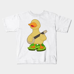 Duck Musician Guitar Music Kids T-Shirt